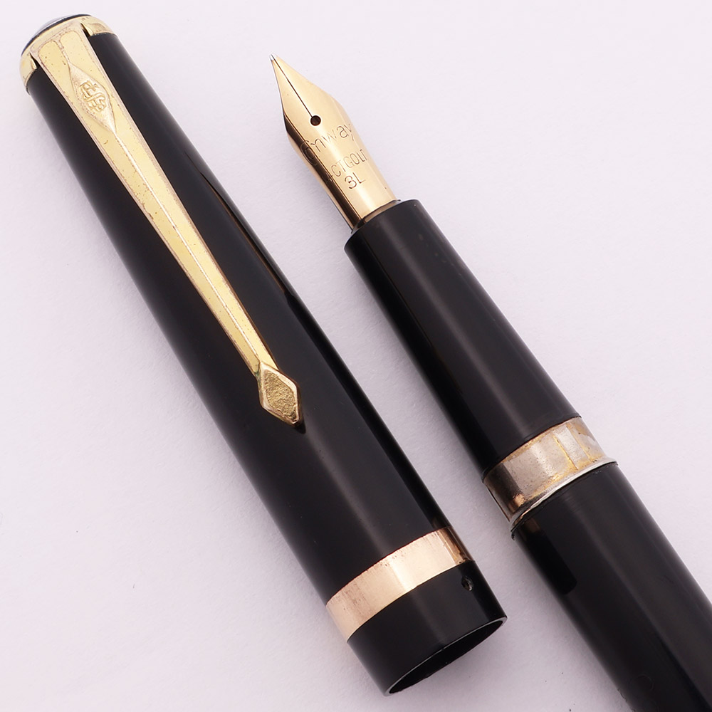 Conway Stewart 103 Fountain Pen (1960s) - Black w/GT, Aerometric